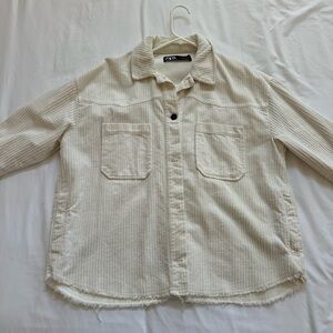 Zara - Long Corduroy Button Down Jacket